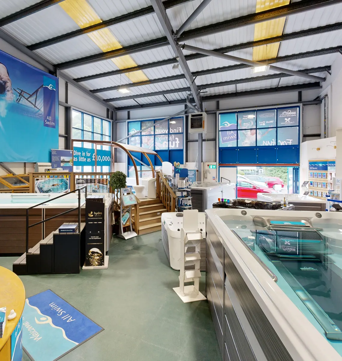 Inside the All Swim showroom in Cardiff