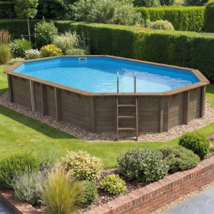 Plastica Large Stretched Eco Wooden Above Ground Swimming Pool