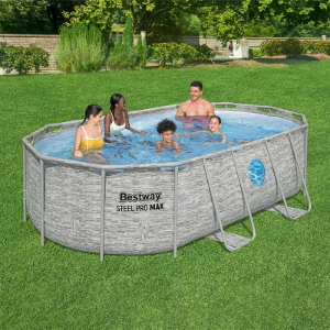 Bestway Steel Pro Max Splashview Oval Above Ground Swimming Pool  