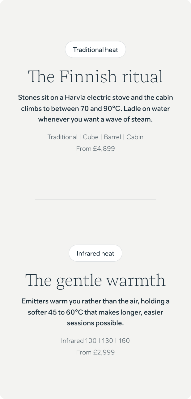Traditional and infrared heat